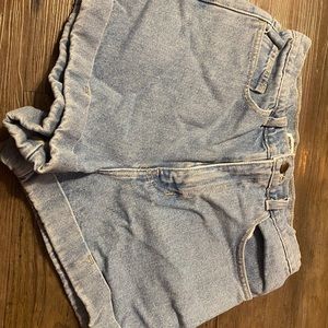High waisted jean shorts
